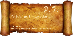 Palágyi Tivadar névjegykártya